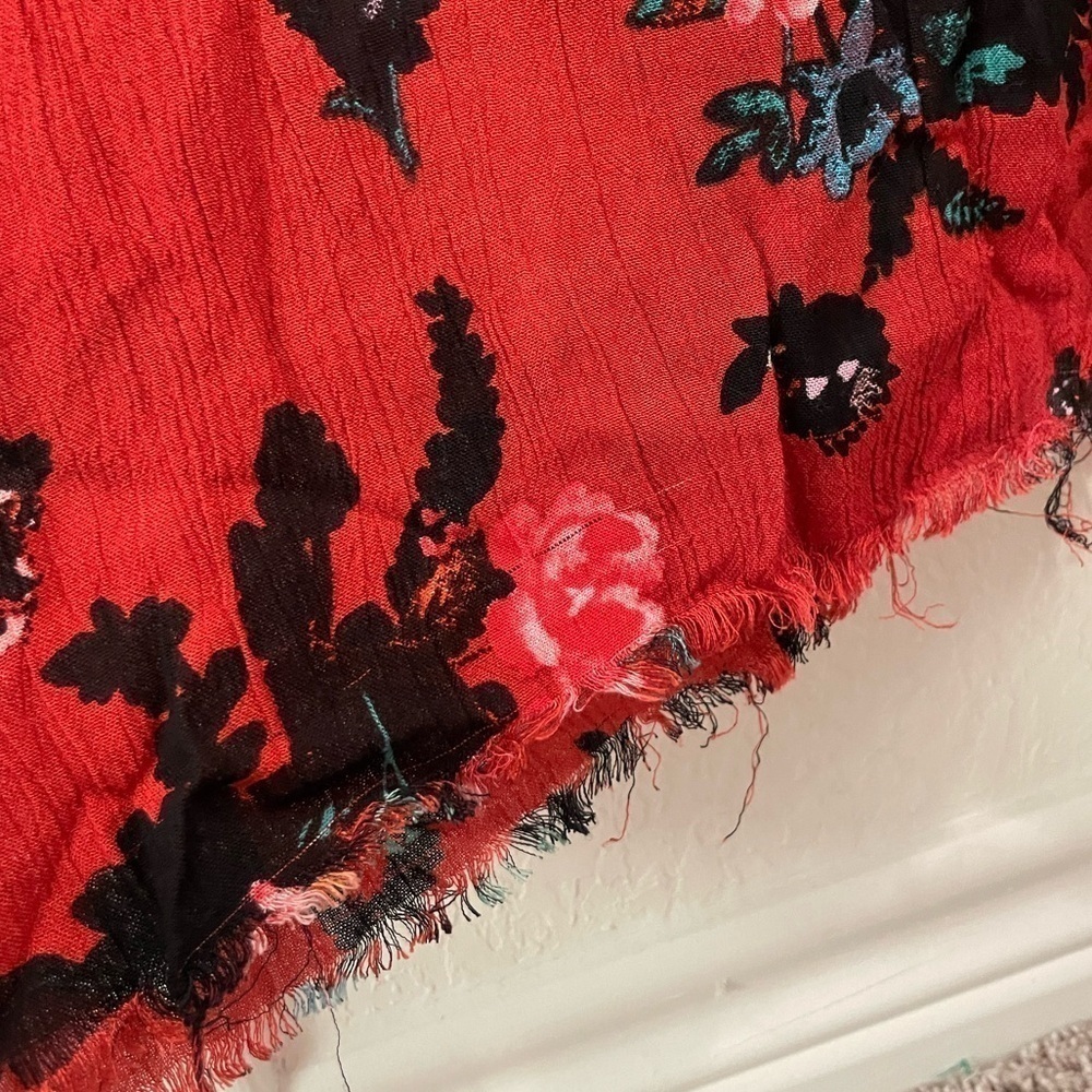 Free People One Moonlight Garden Red Floral Sleeveless Jumpsuit Size Medium - Picture 5 of 13